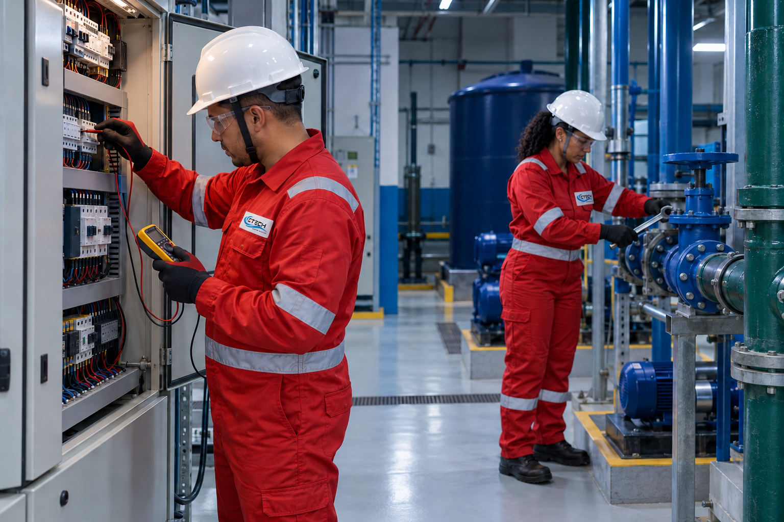 Equipe CTECH executando manutenção predial